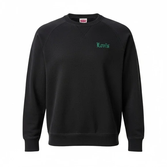 Levi's Relaxed Fit Black Crewneck Sweatshirt Team Spirits Skeleton, Size M, NWT - Picture 4 of 9